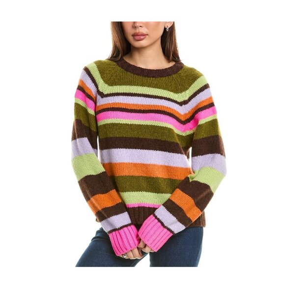 Velvet by Graham & Spencer Women's Nessie Alpaca Stripes Sweater, S & M, NWT - Picture 1 of 8